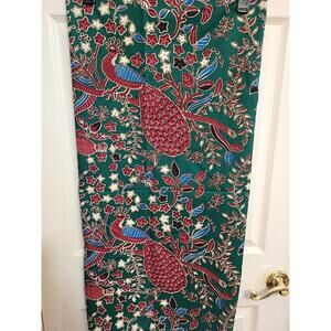 Hunter Green/Burgandy/Blue Fabric With PEACOCK 3'10" X 12' From 1995 Laurel VT